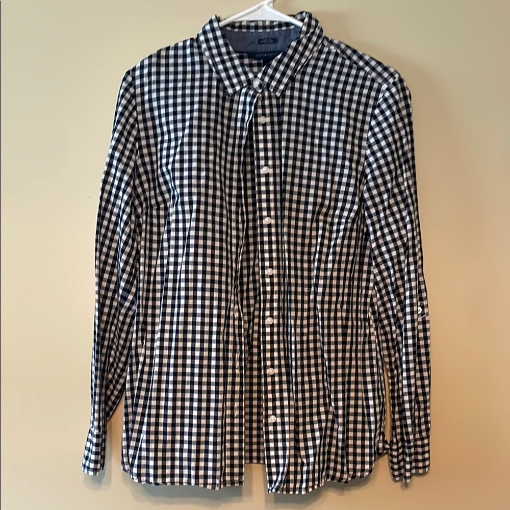 Tommy Hilfiger Blue and White Gingham Button Down Shirt